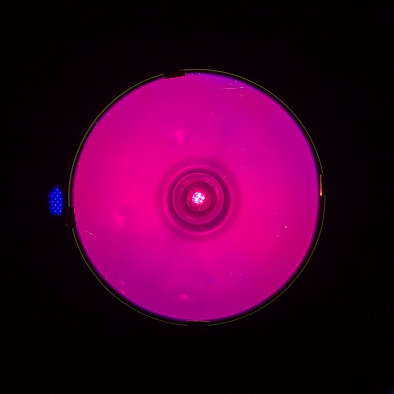 lamp emitting pink light