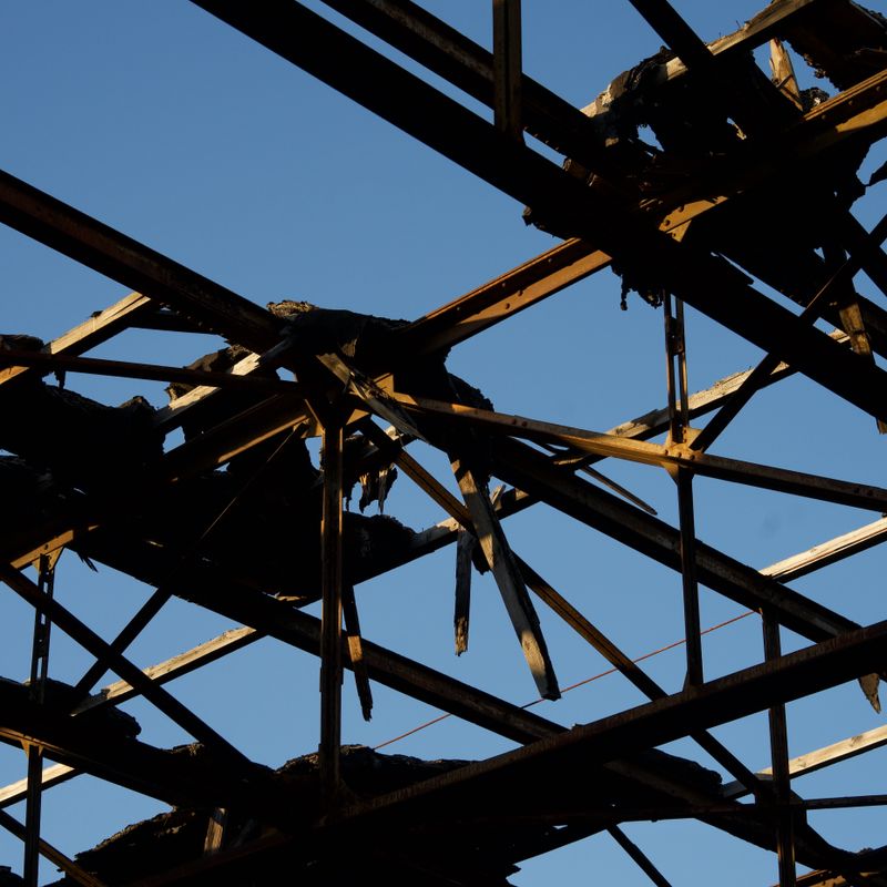 steel structure with blue sky in the background