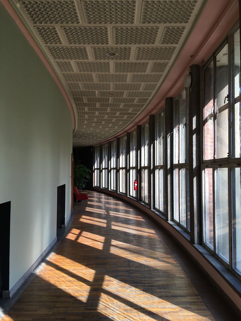 light-flooded hallway